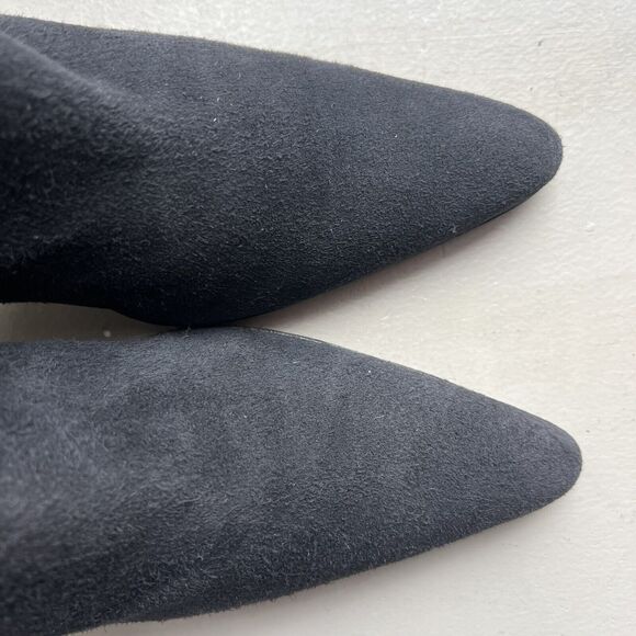 Ralph Lauren Black Suede Leather Ankle Boots Side Zip & Buckle Women’s Size 9 B - Picture 9 of 16